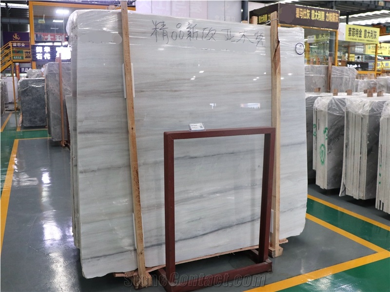 Eurasian Wood Grain White/Golden Wood Marble Slabs