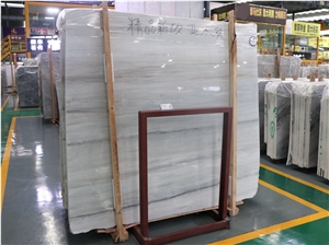 Eurasian Wood Grain White/Golden Wood Marble Slabs