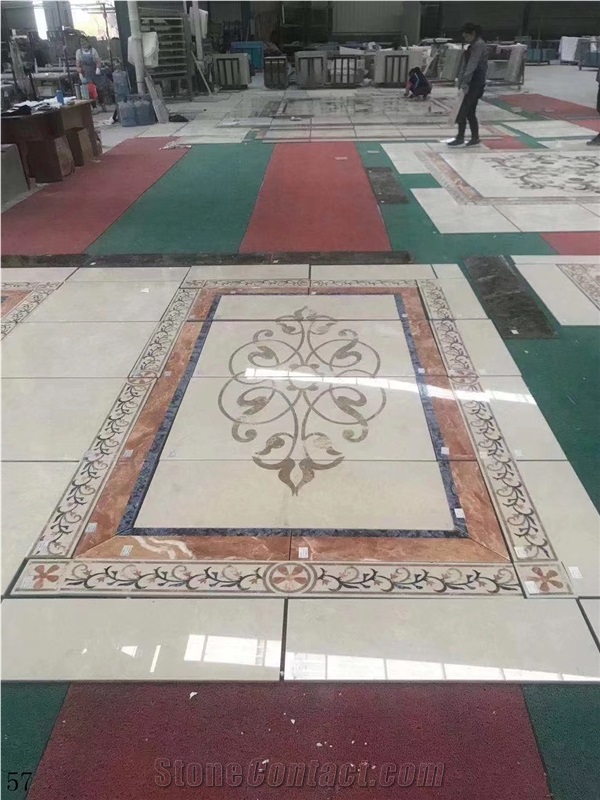 European Mosaic Floor Tile Blue Marble Warter Jet