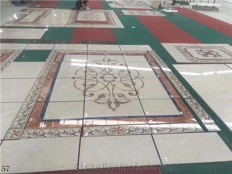 European Mosaic Floor Tile Blue Marble Warter Jet