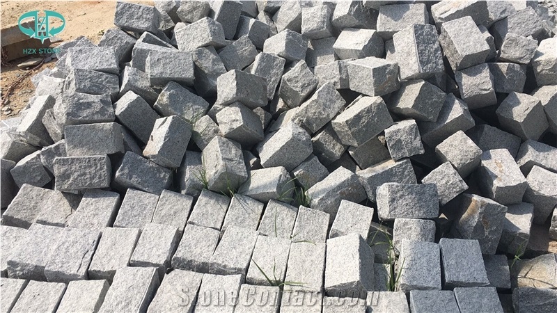 G633 Grey Granite Cobble Cube Stone