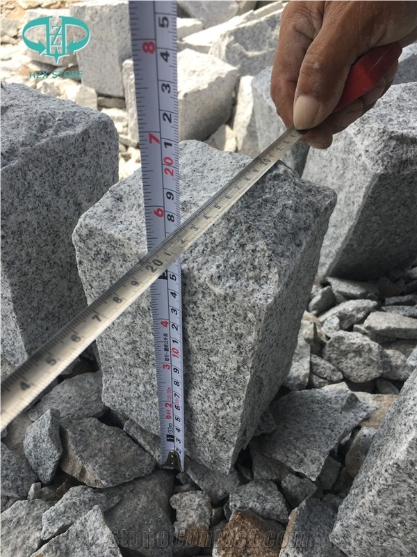 G633 Grey Granite Cobble Cube Stone