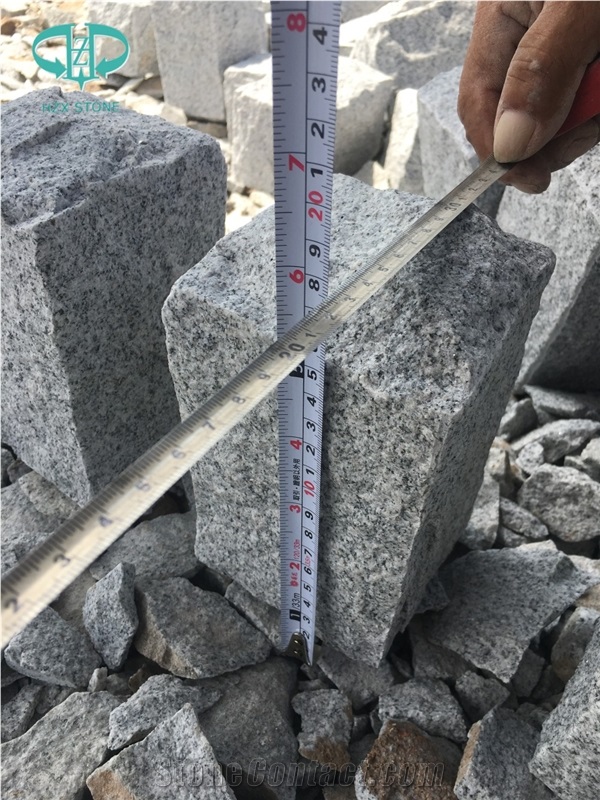 G633 Grey Granite Cobble Cube Stone