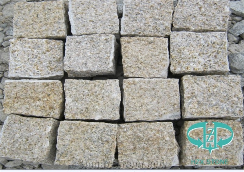 G682 Granite Cobbles with Natural Face