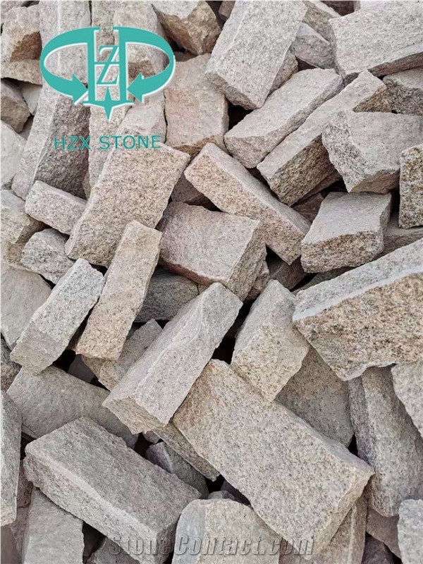 G682 Yellow Granite Cube Cobble Stone