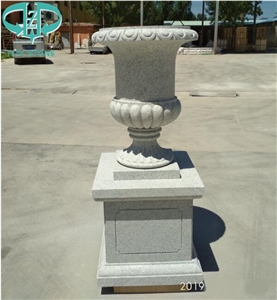 Granite Stone Carving Sculpture Planter Flowerpot