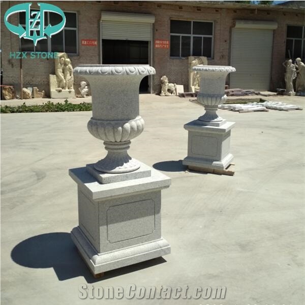Granite Stone Carving Sculpture Planter Flowerpot