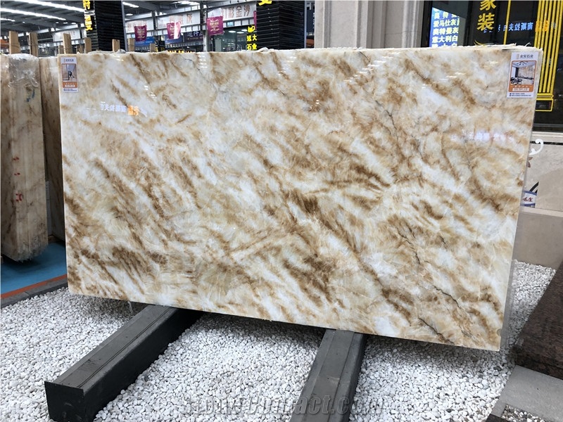 Guangxi Yellow Ice Jade Marble Stone Slabs