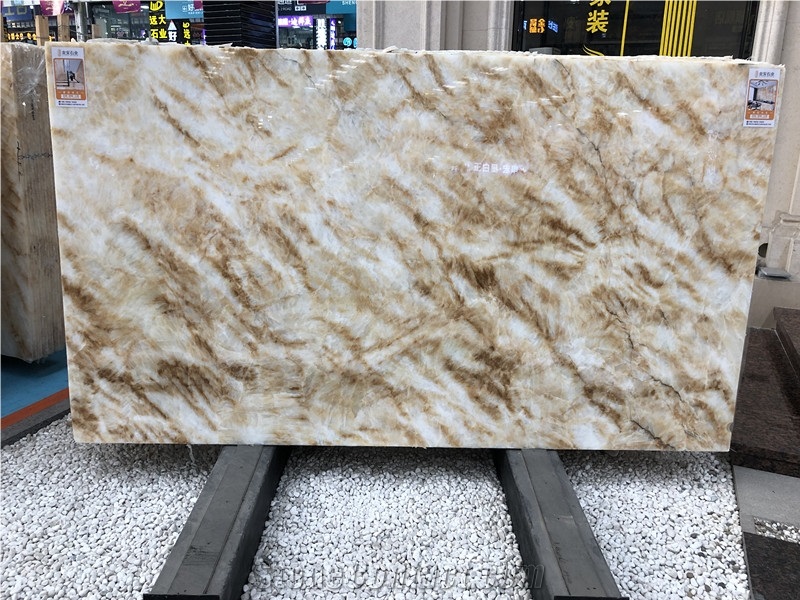 Guangxi Yellow Ice Jade Marble Stone Slabs
