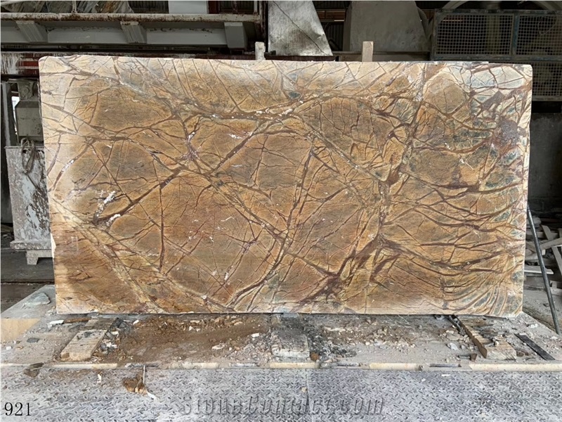 India Rainforest Brown Marble Slab Wall Floor Tile