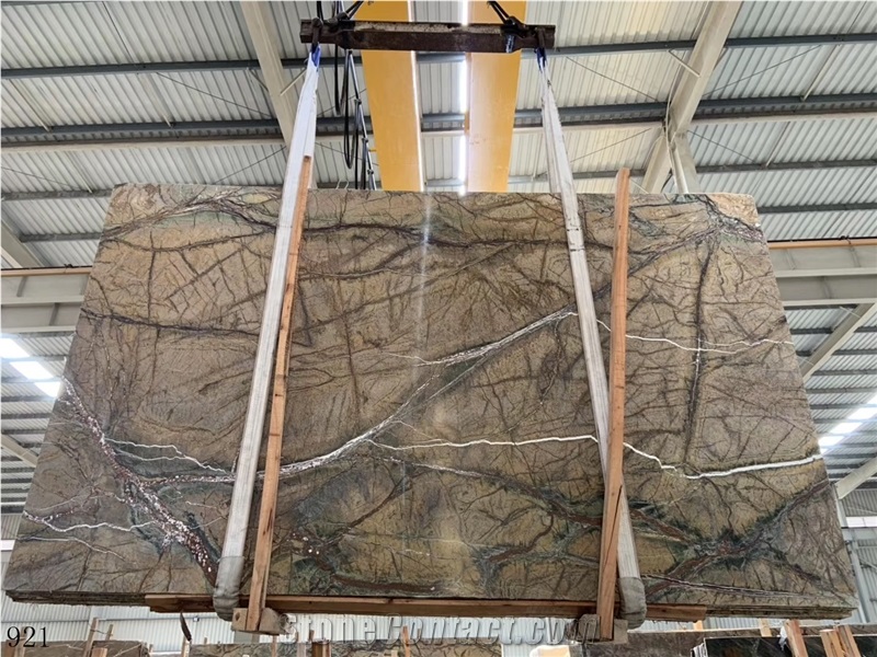 India Rainforest Brown Marble Slab Wall Floor Tile