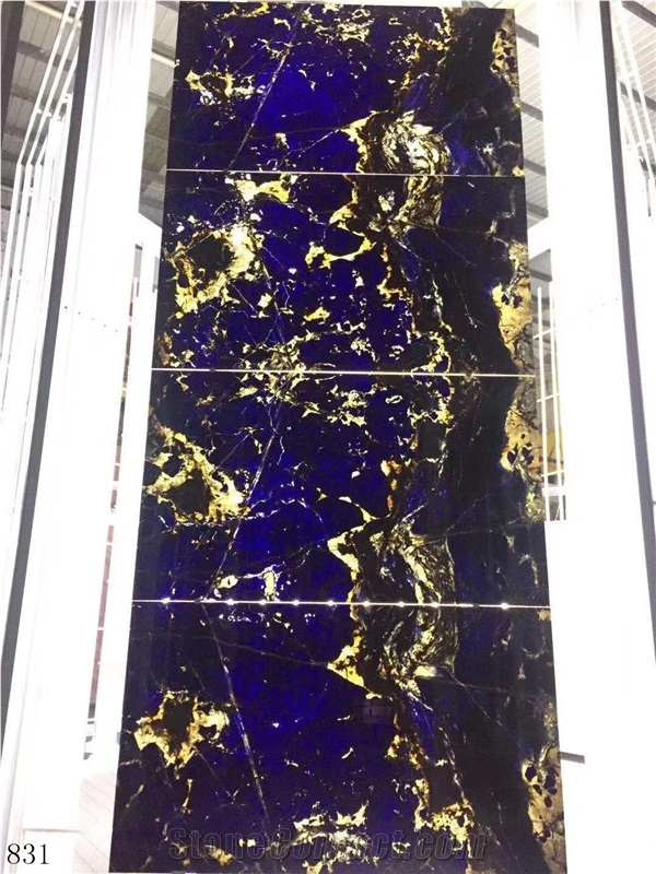 Iran Blue Lotus Crystal Marble Slab Walling Tile