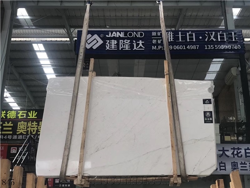 Italy Cartie White Marble Slab Wall Floor Tile Use