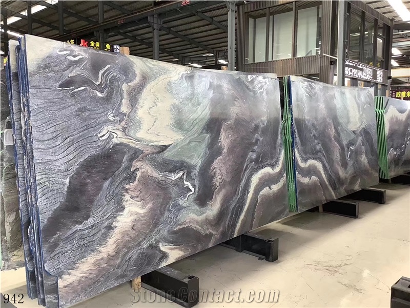 Italy Kinawa Violet Marble Slab Tiles Book Match