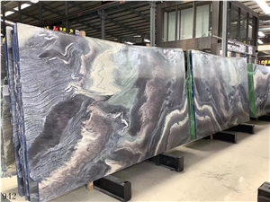 Italy Kinawa Violet Marble Slab Tiles Book Match