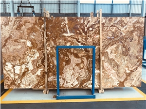 Laminated Tranlusent Red Tiger Onyx Slabs Tiles