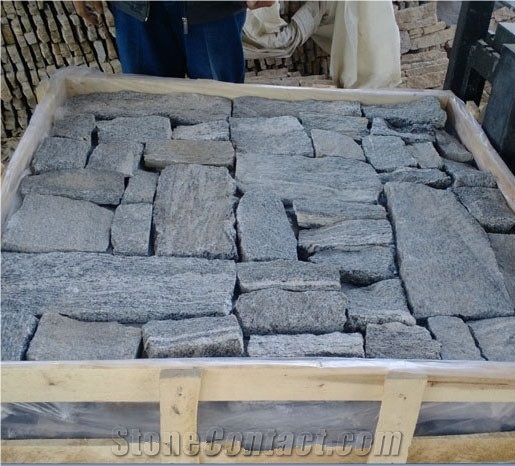 Light Grey Stacked Stone Veneer Wall Calddings