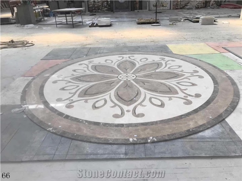 Marble Waterjet Pattern Floor Lobby Use