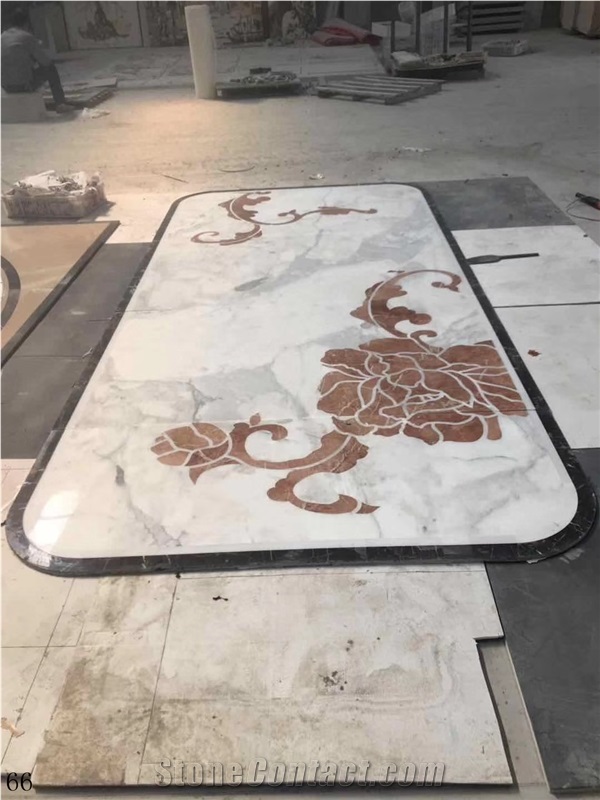 Marble Waterjet Pattern Floor Lobby Use