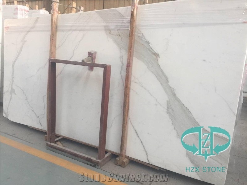 Natural White Marble Gold Veins Calacatta