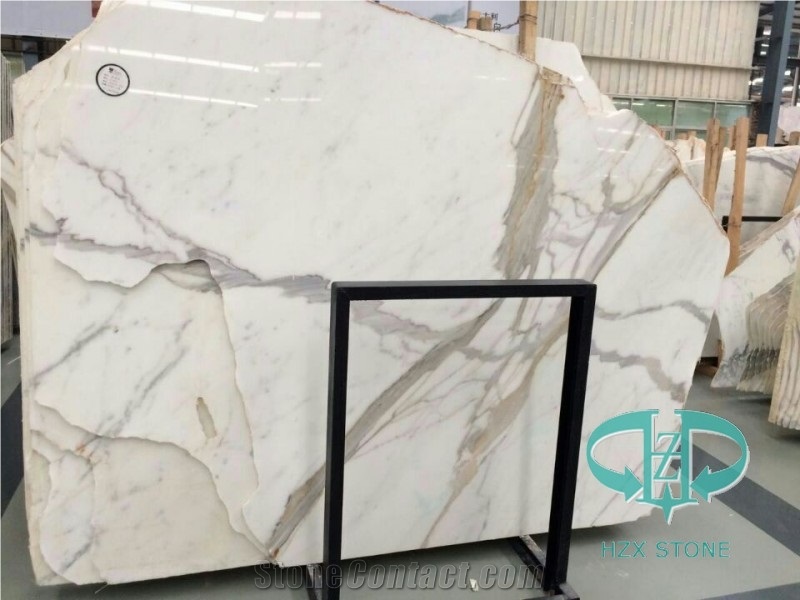 Natural White Marble Gold Veins Calacatta