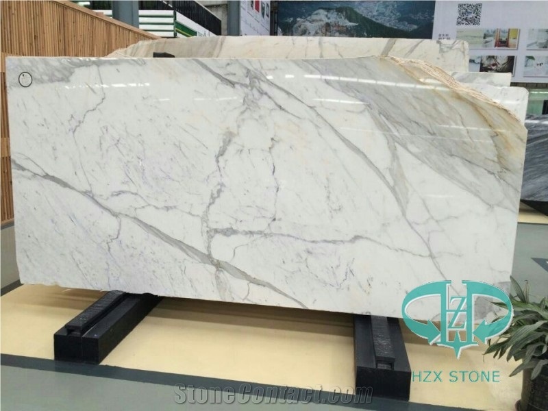 Natural White Marble Gold Veins Calacatta