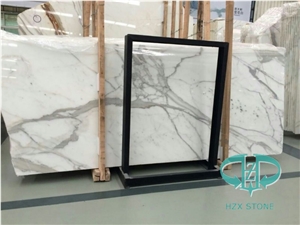 Natural White Marble Gold Veins Calacatta