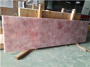 Pink Crystal Gemstone Bathroom Vanity Tops