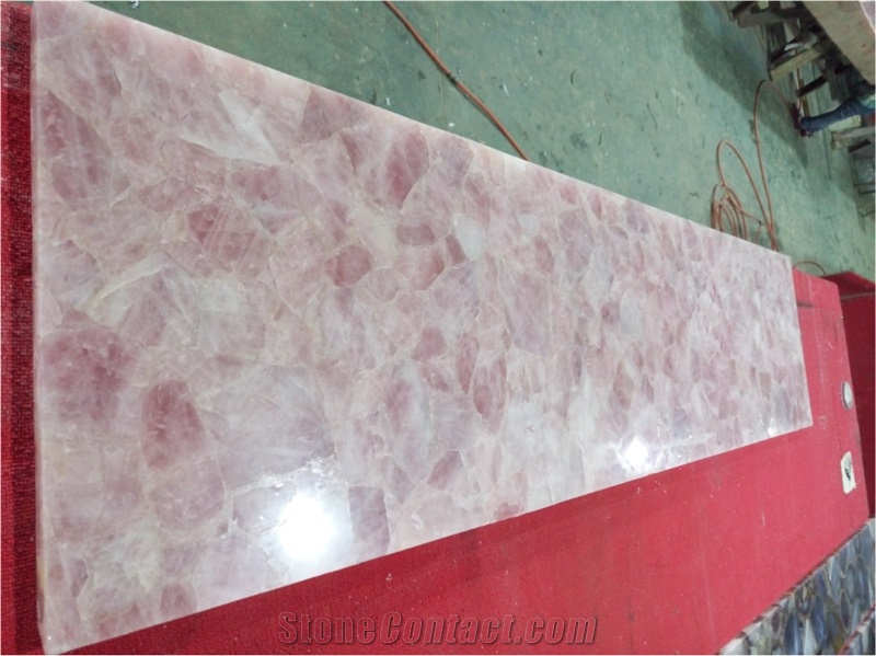 Pink Crystal Gemstone Bathroom Vanity Tops