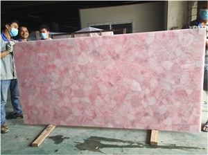 Pink Crystal Gemstone Bathroom Vanity Tops