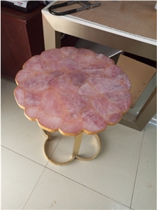 Pink Crystal Gemstone Table Tops