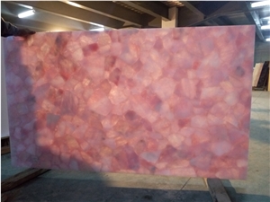 Pink Crystal Semiprecious Stone Table Top