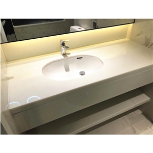 Pure White Nano Crystallized Glass Stone for Basin