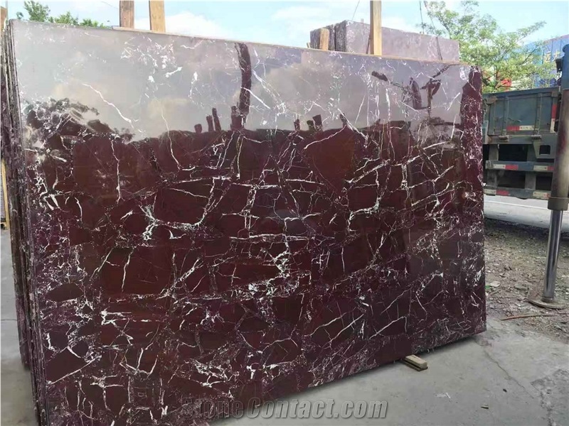Red Marble,Rosso Levanto Marble Floor Staircase