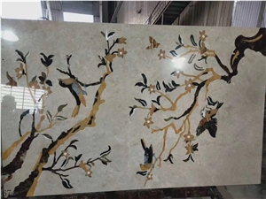 Round Marble Waterjet Pattern Floor Bobby Use
