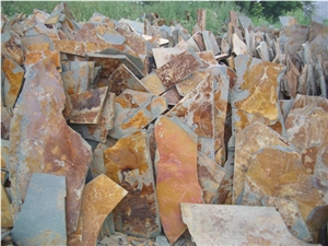 Rusty Yellow Slate Flagstone for Wall Tile, Landscaping Stone, Flagstone