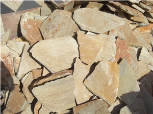 Rusty Yellow Slate Flagstone for Wall Tile, Landscaping Stone, Flagstone