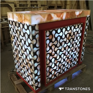 Translucent Customized Alabaster Reception Desk