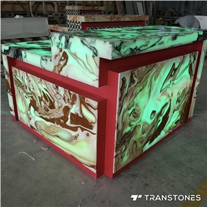 Translucent Polished Faux Onyx Reference Desk