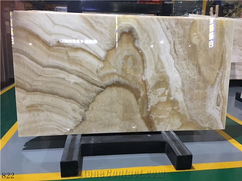 Turkey Gold Onyx Slab Wall Floor Tiles Book Match
