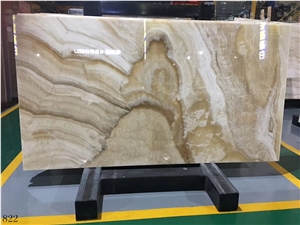 Turkey Gold Onyx Slab Wall Floor Tiles Book Match