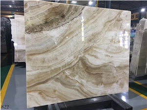 Turkey Gold Onyx Slab Wall Floor Tiles Book Match