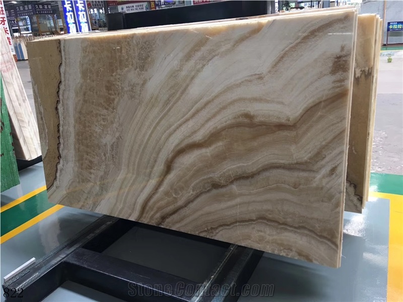 Turkey Gold Onyx Slab Wall Floor Tiles Book Match