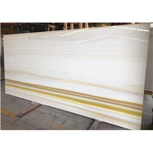 Yellow and White Nano Crystallized Glass Stone
