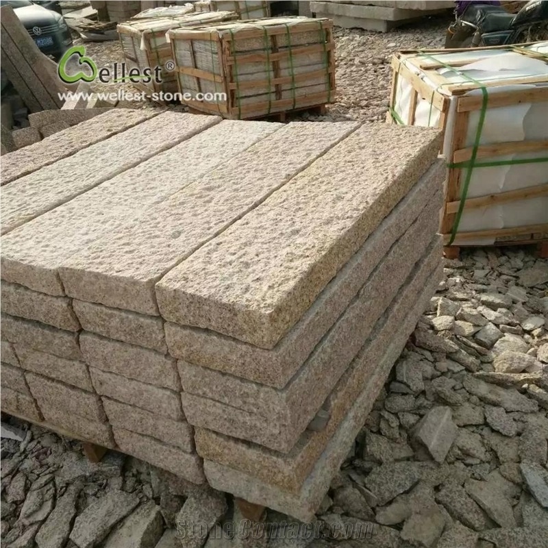 G682 Yellow Granite Pineapple Palisade Kerbs
