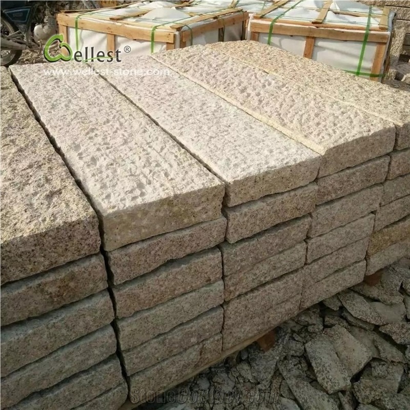 G682 Yellow Granite Pineapple Palisade Kerbs