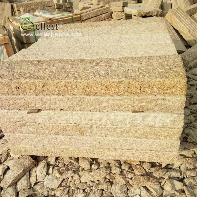 G682 Yellow Granite Pineapple Palisade Kerbs