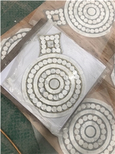 Bianco Carrara White,Mixed Glass Mosaics
