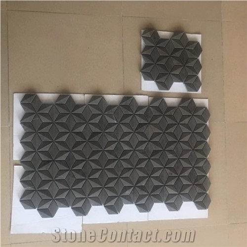 Tunisian Gray 3d Split Brick Marble Mosaics