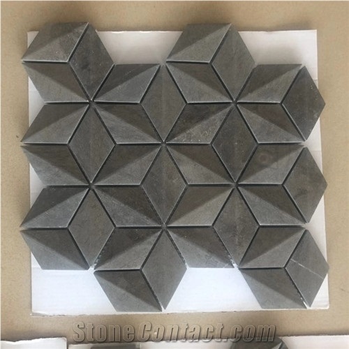 Tunisian Gray 3d Split Brick Marble Mosaics